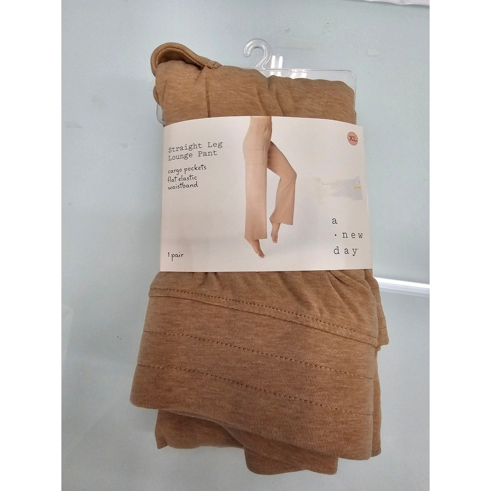 A New Day Russet Brown Straight Leg Lounge Pant Cargo Pockets XL New